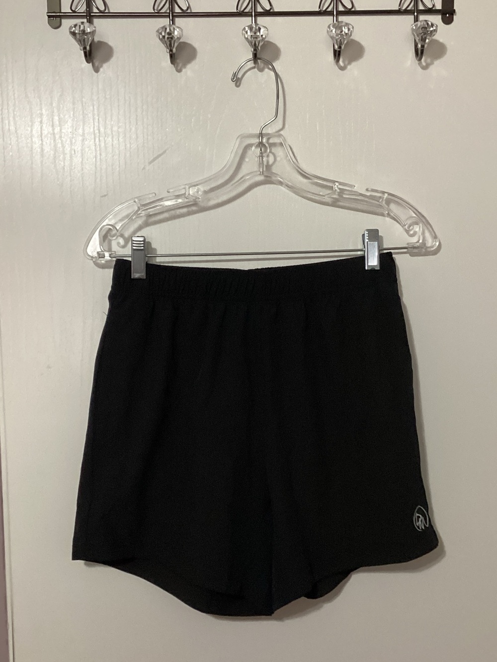 Women's Black Athletic Shorts with Elastic Waist